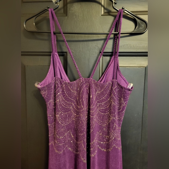 Jump Apparel purple sparkle top fitted maxi dress - Picture 7 of 12